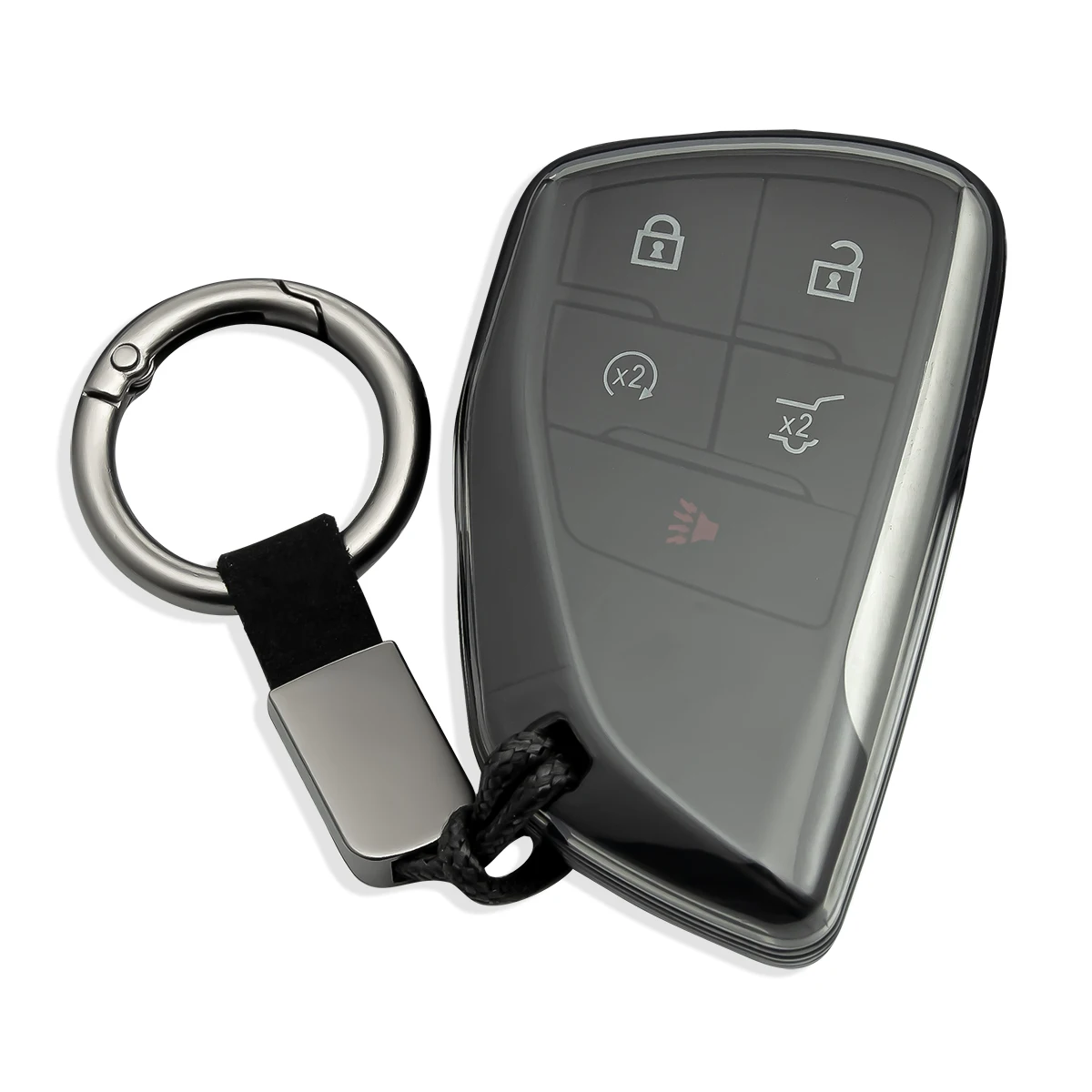 Clear Transparent Black TPU Car Smart Key Cover Case For Buick Envision Chevy Tahoe Suburban Colorado Traverse GMC Yukon Canyon