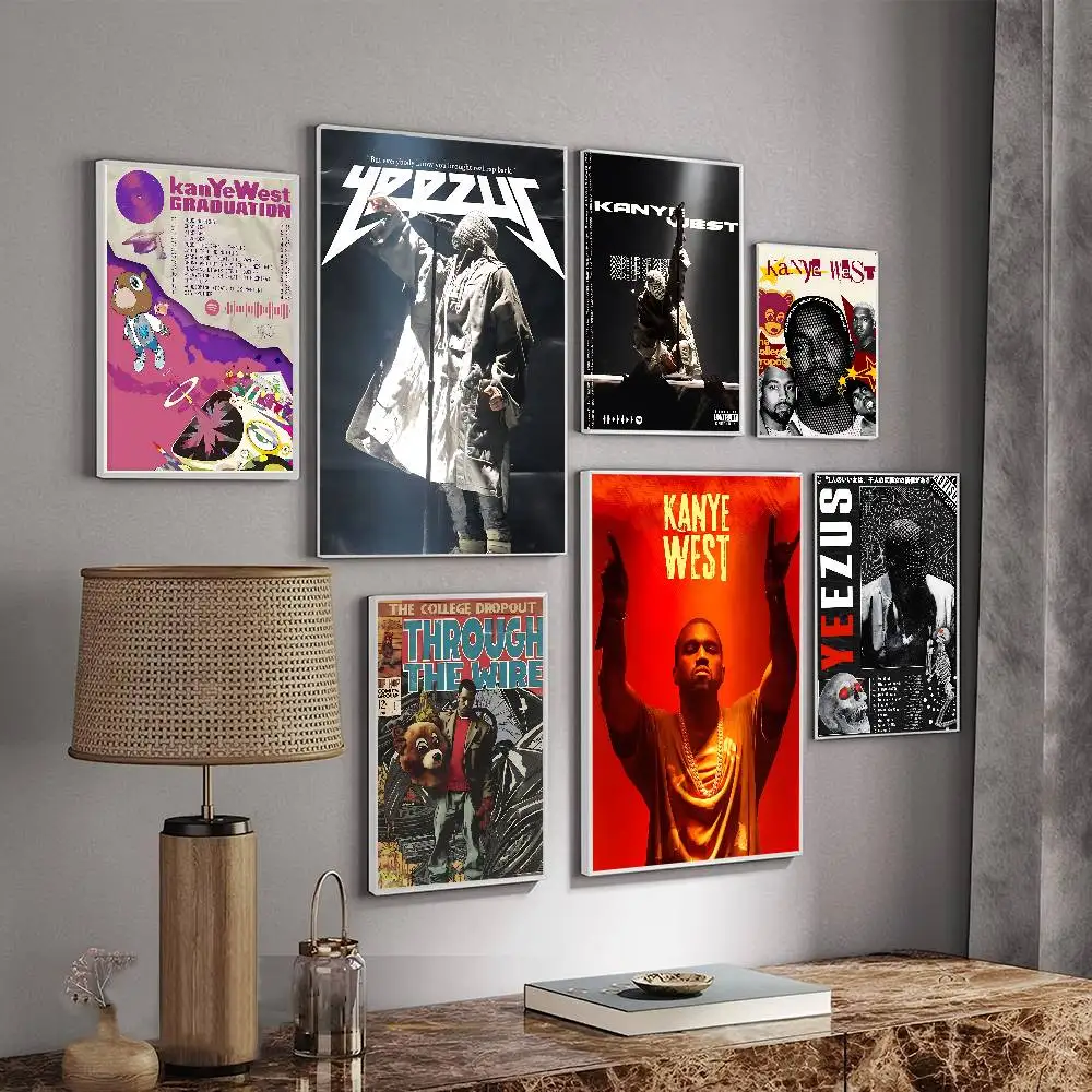 Classic Rapper K-Kanye W-West Y-Ye Good Quality Prints and Posters Waterproof Paper Sticker Coffee House Bar Posters Wall
