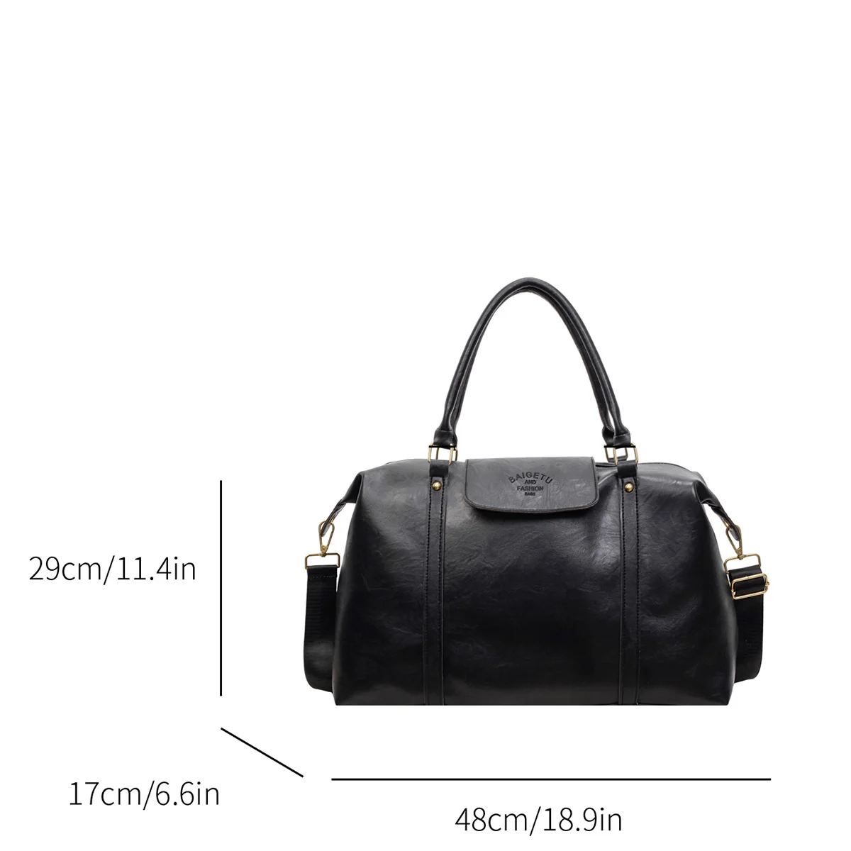Large Capacity Retro Patent Leather Crossbody Bag Glossy PU with Zipper Adjustable Strap Shoulder Bag for Daily Commute