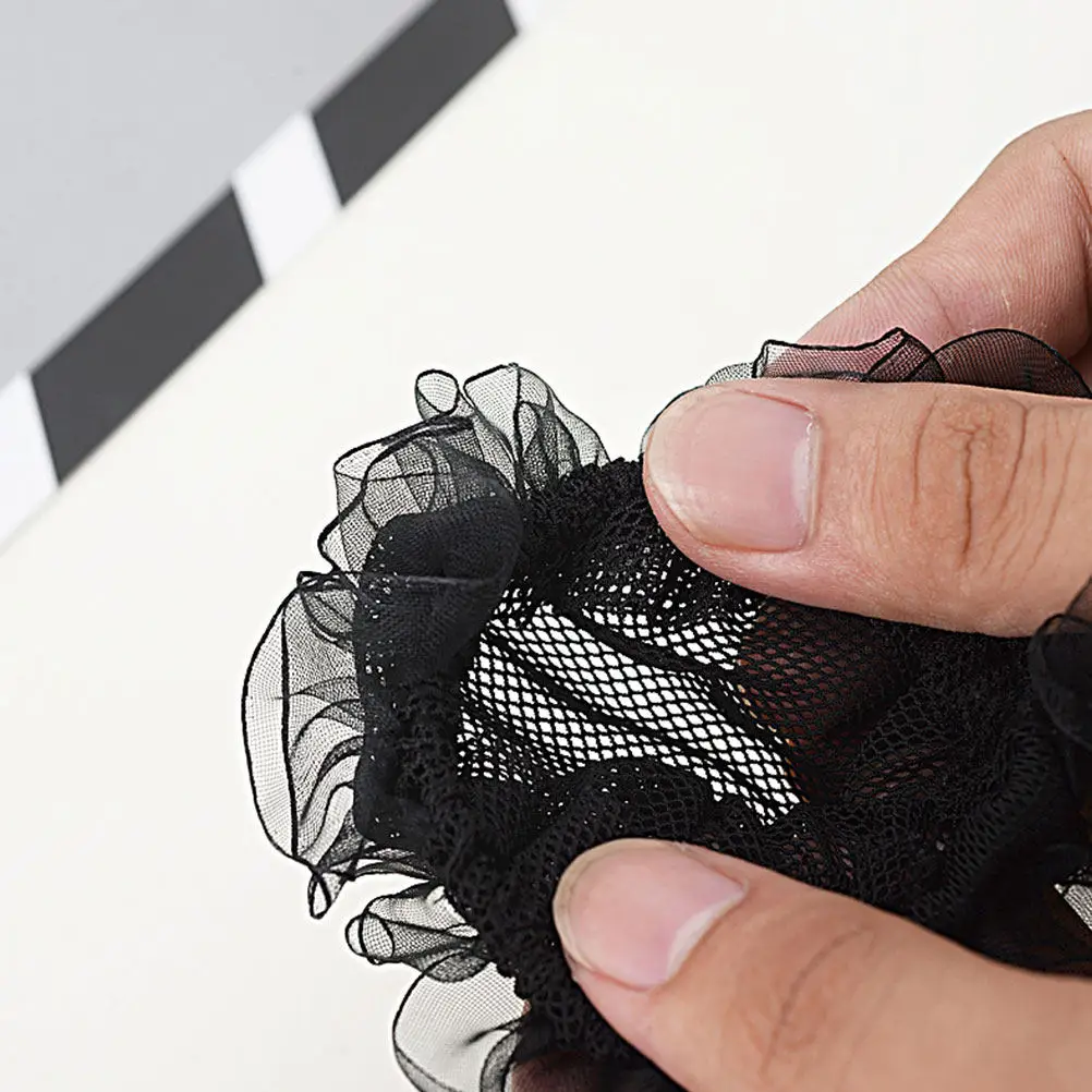 

10 шт. эластичных кружевных сеток для волос (снудов) для женщин, танцовщиц, балетных выступлений, невидимые, с надежной фиксацией, охлаждающие головные уборы