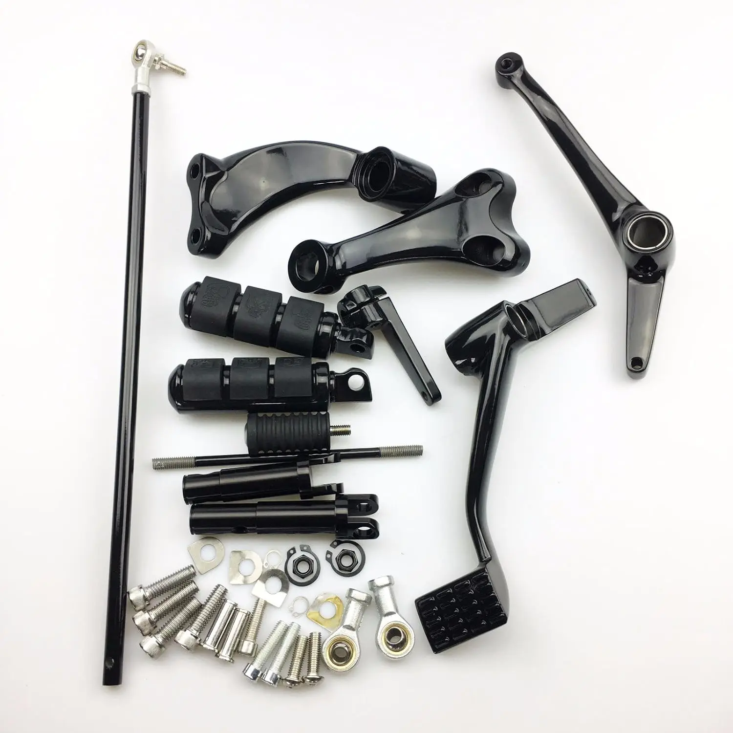 Gloss Black  Forward Control Kit Pegs Levers Linkage for Haley Sportster 883 1200 Forward Control Pegs 2014-up
