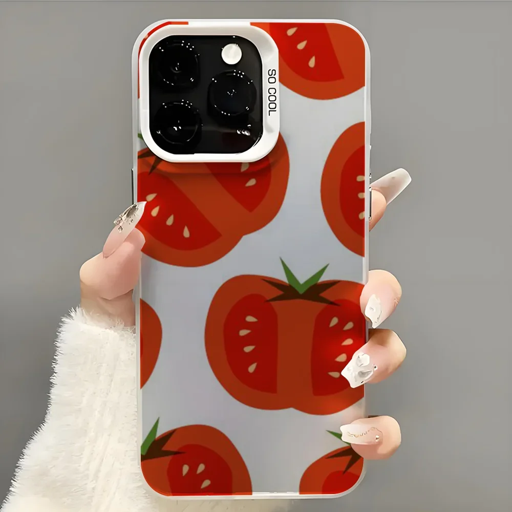 

Vegetables Fruits Tomatoes phone case for iPhone 16 15 14 13 12 11 Pro/ Max/Plus shock-proof rear cover anti-fingerprint