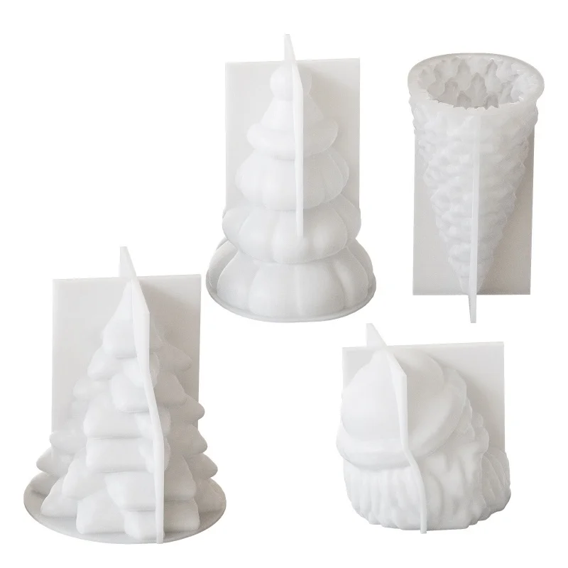 Kerstman Hoofd Kaars Siliconen Mallen Diy Gips Aromatherapie Kerstboom Sappige Dennen Kandelaar Hars Schimmel Handwerk