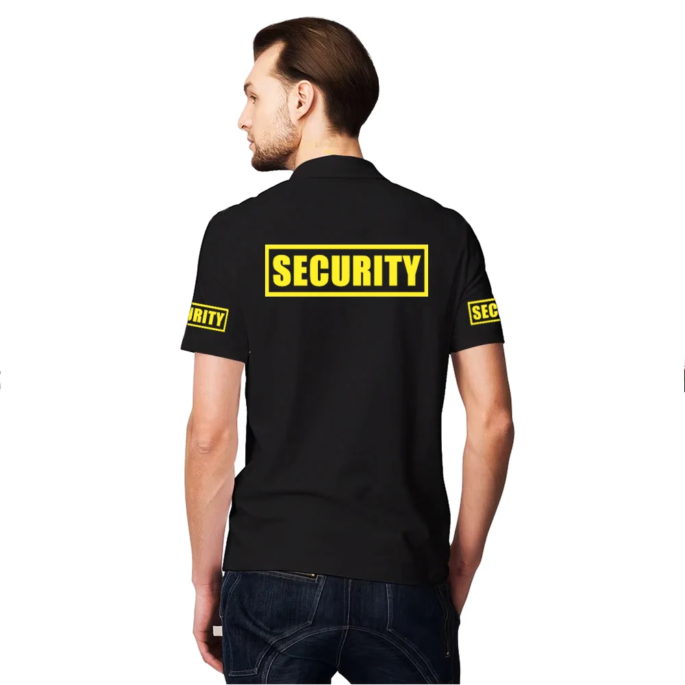 Security Classic Polo Shirt Guard Bodyguard Uniform Work Clothes Outdoor Men's Golf Polo Shirt Top