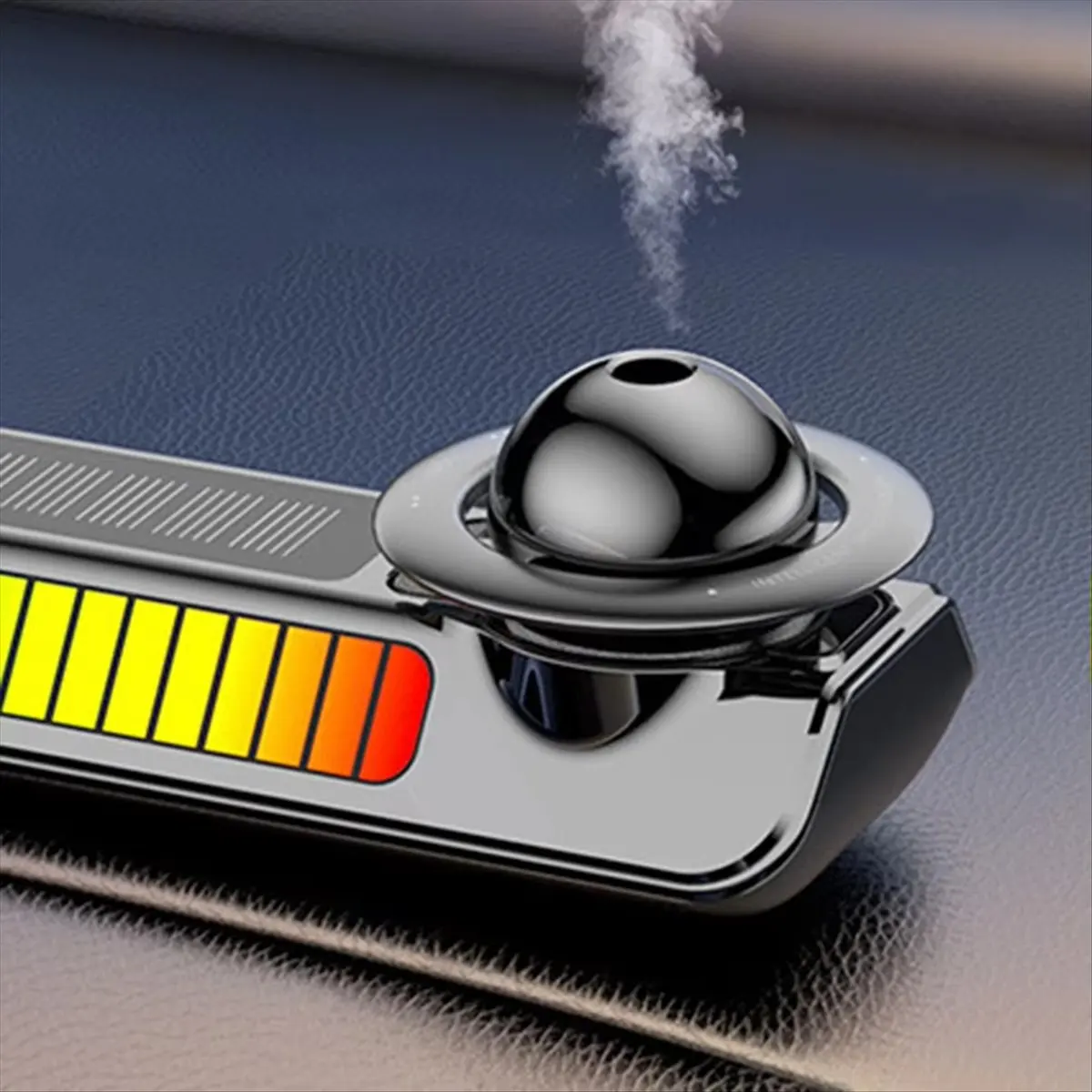 DTC5 Car Air Freshener Dynamic Sound Pickup Light Solar Aromatherapy Smart Parking Number Plate Auto Accessories