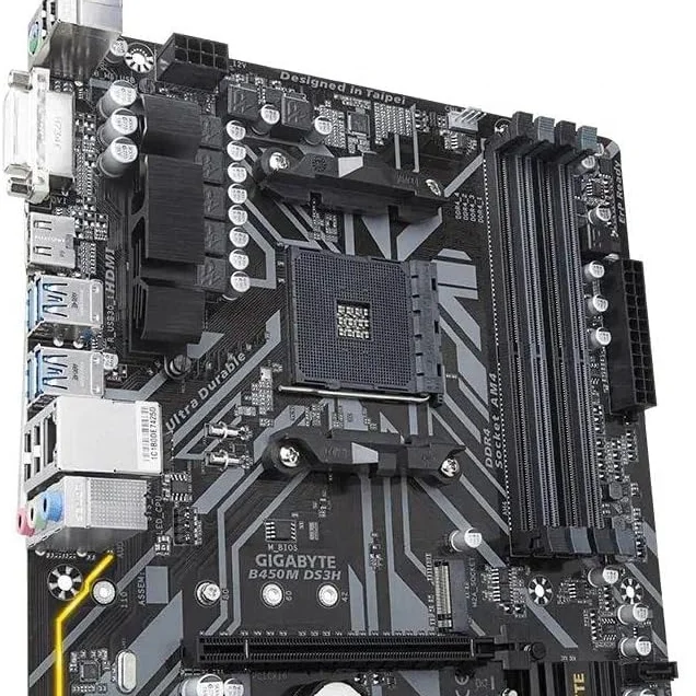 Материнская плата Gigabyte B450M DS3H с WIFI разъемом AM4 AMD B450 DDR4 M.2 micro ATX