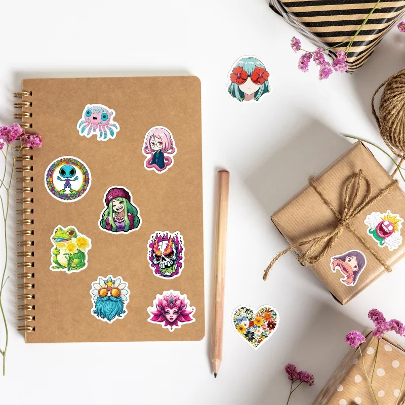 55 قطعة Kpop الشيطان هنتر فستان ملصقات الكرتون ختم ملصقات مقاوم للماء DIY قطع القرطاسية ملصقات المحمول لطيف الهدايا