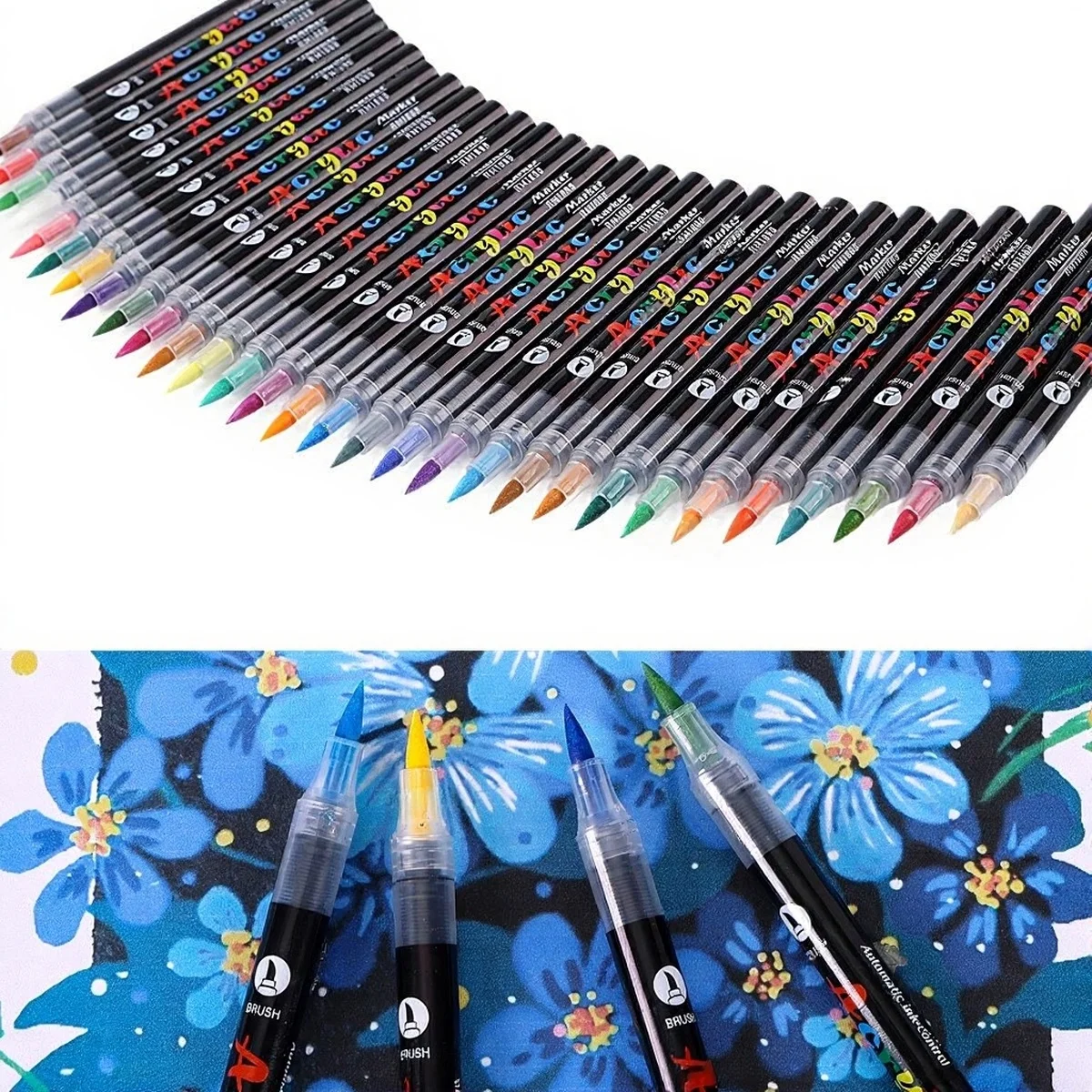 12～60色  アクリルペイントマーカーペンセット  水性  - Illustration Marker Set のレビューと価格