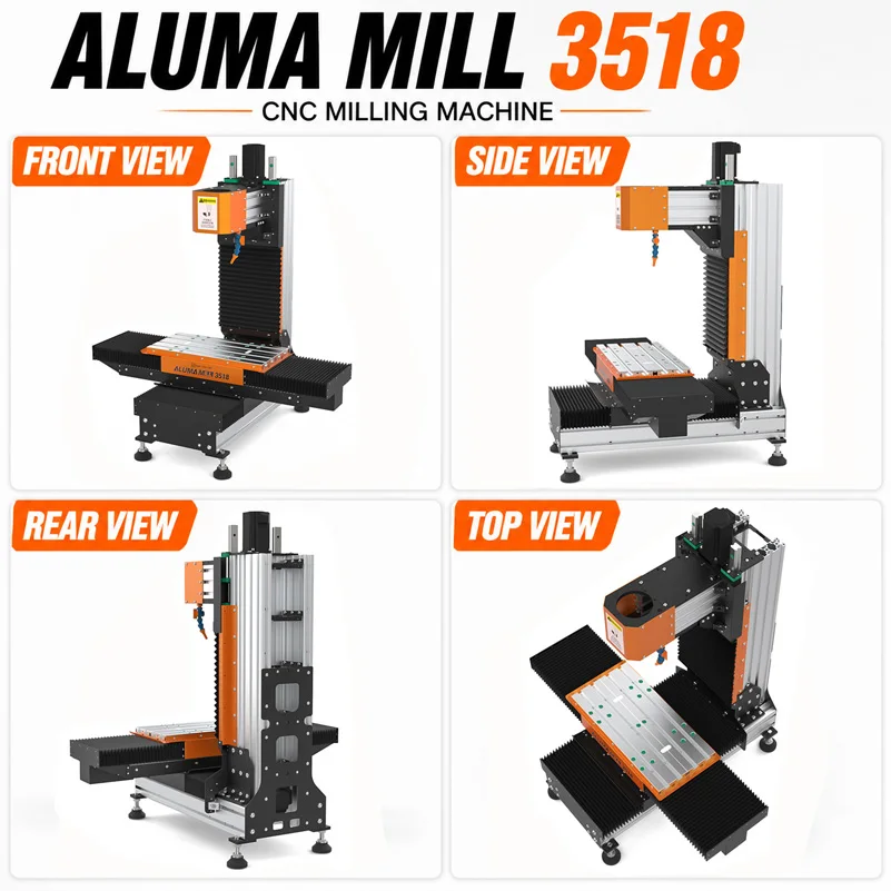 BulkMan3D ALUMA MILL 3518 3-Axis CNC Milling Machine Kit 2.2KW Spindle HGR20 Rail Ball Screw High Precision Desktop Engraver - view 6
