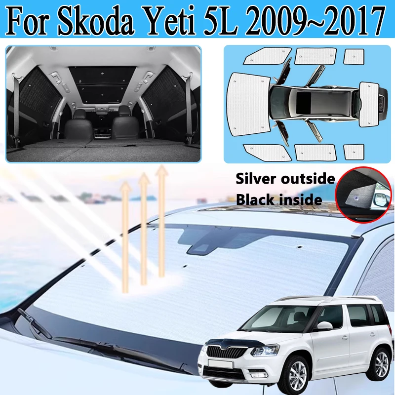 

Автомобильные солнцезащитные козырьки для Skoda Yeti 5L 2009 2010 2011 2012 ~ 2017, аксессуары, солнцезащитный козырек с полным покрытием, анти-УФ-защитный козырек, конфиденциальные блоки