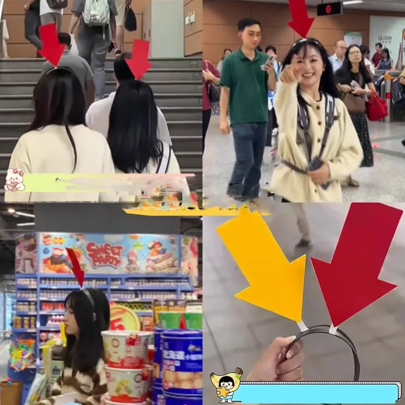 2025 Girls Cute  Arrow Headband for Parties Birthdays women WiFi Love Hair Band Funny Question Mark Hair Hoop Photo Booth Prop
