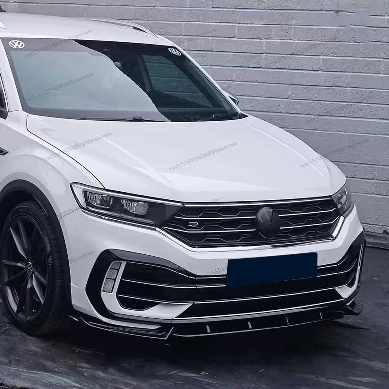 MAX Style Gloss Black ABS Front Bumper Lip Spoiler Splitter Diffuser Retrofit For VW T-Roc R A11 2019-2021 Pre-Facelift Tuning