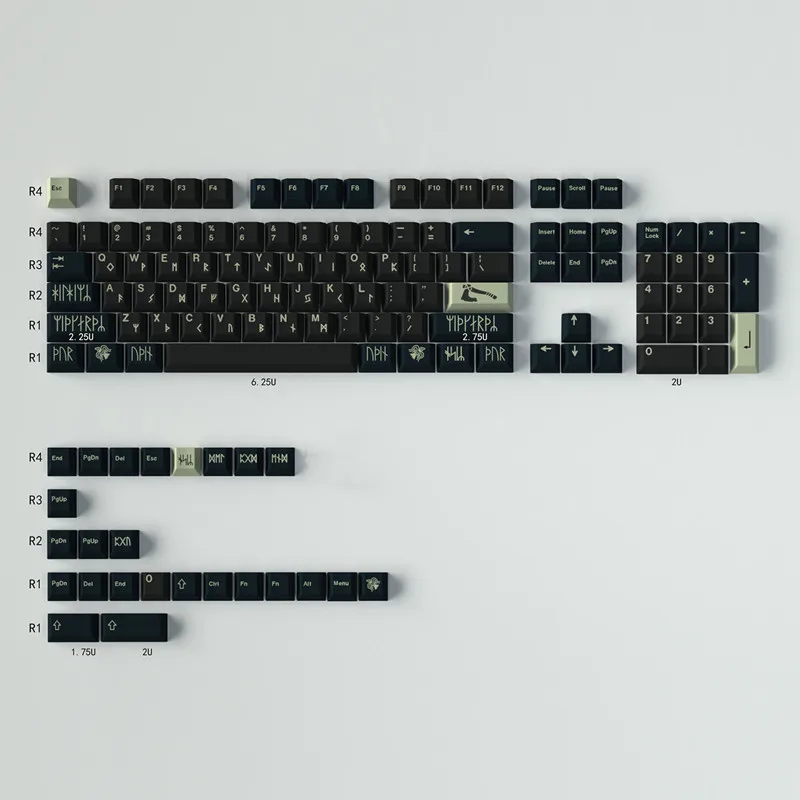 GMK Norse Keycaps 23/129 Keys PBT Material Five Side Dye-Sub
