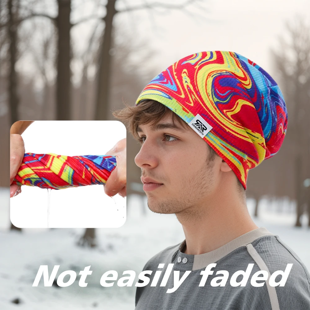 Beanie Winter Hats For Men, Warm Winter colorful printing Winter Caps Fashion SkiingThichen Cuffed Cap