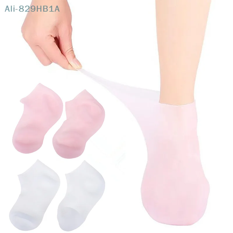 1 Pair Exfoliating Moisturizing Anti Cracking Plantar Protective Socks Foot Care Men Women Silicone Elastic Socks SPA Home Use