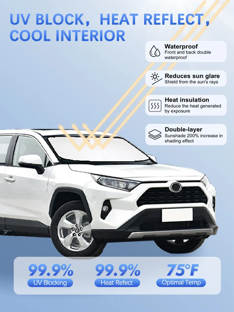 Pare-soleil pour pare-brise de voiture, pour Toyota RAV4 XA40 XA50, blocs de protection contre les rayons UV, accessoires de voiture d'été