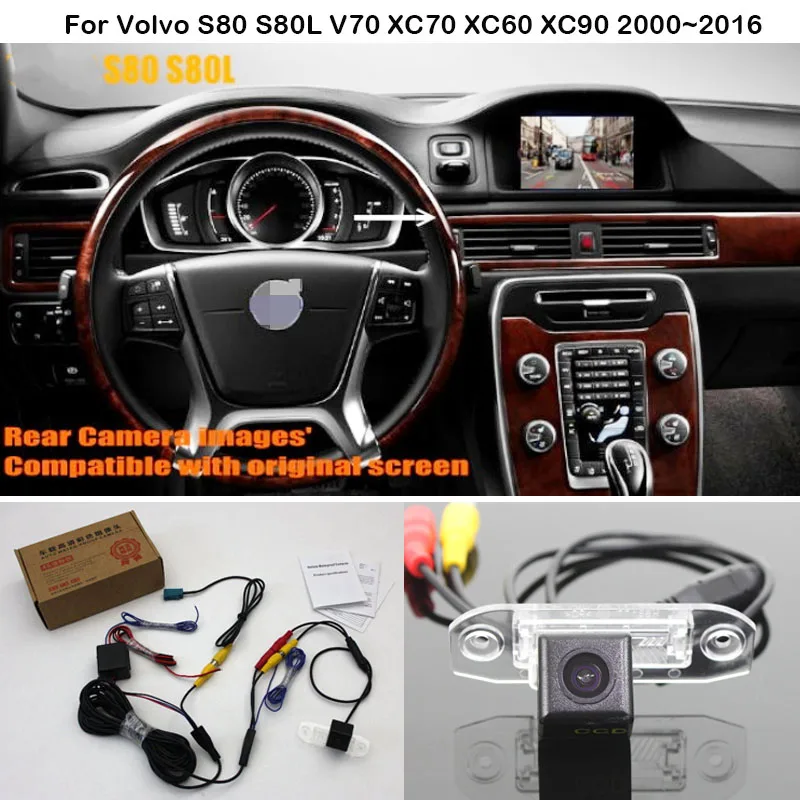 For Volvo S80 S80L V70 XC70 XC60 XC90 2000~2016 RCA & Original Screen Compatible Rear View Camera Back Up Reverse Camera Sets HD