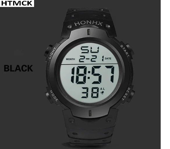 Reloj deportivo digital LED para hombre, reloj de pulsera electrónico con correa de goma multifunción, reloj deportivo para fitness, para uso diario al aire libre