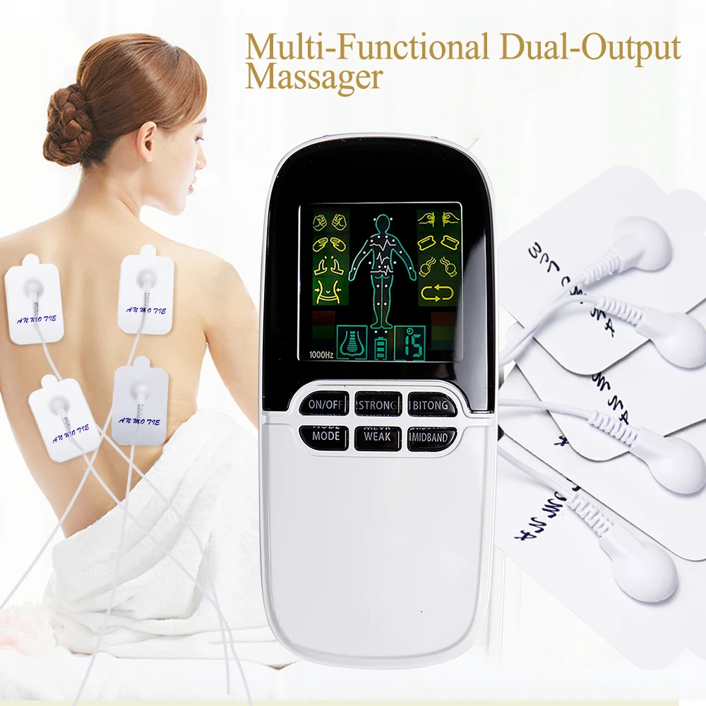 Multi‑Functional Dual‑Output Pulse Unit EMS Muscle Stimulator Digital Daily Body Relief Massager Neck Back Leg Muscle Soothing