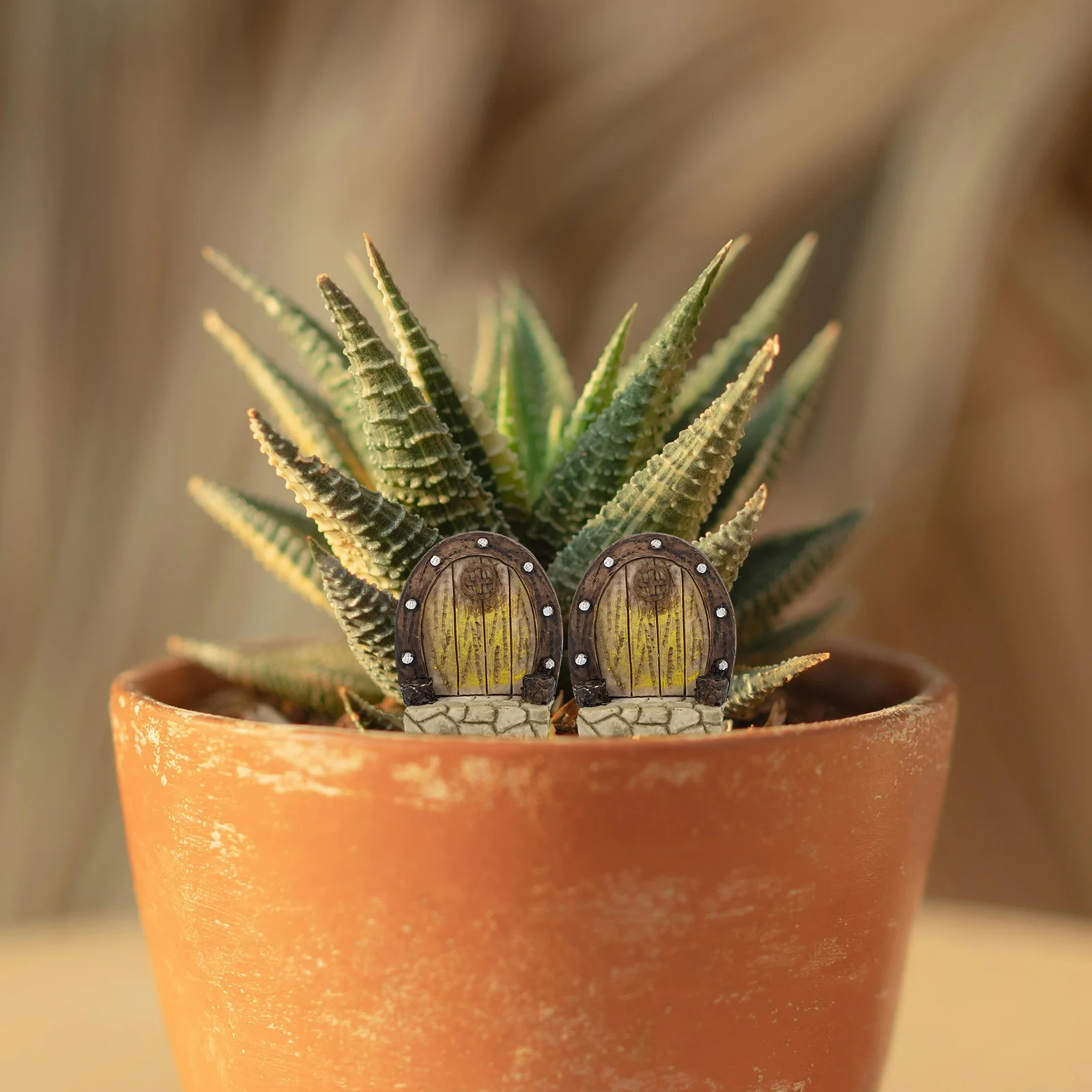 

10Pcs Miniature Resin Garden Door Ornament Creative Design Micro Landscape Decor Mini Door Ornament Miniature Model