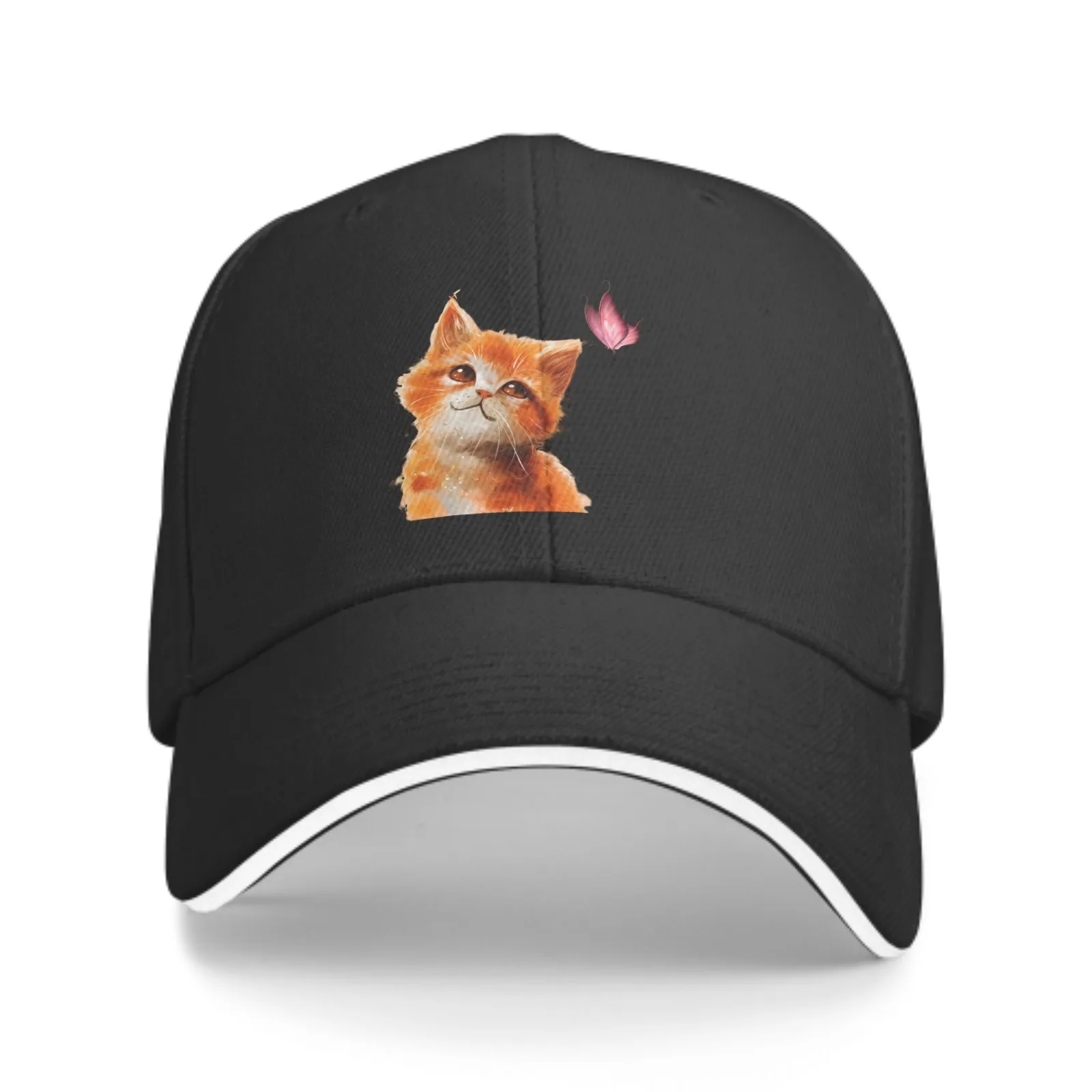 Cute Kitten Unisex Baseball Cap FashionTrucker Hat Adjustable Casquette dla kobiet Mężczyźni Cztery pory roku Codzienne sporty na świeżym powietrzu