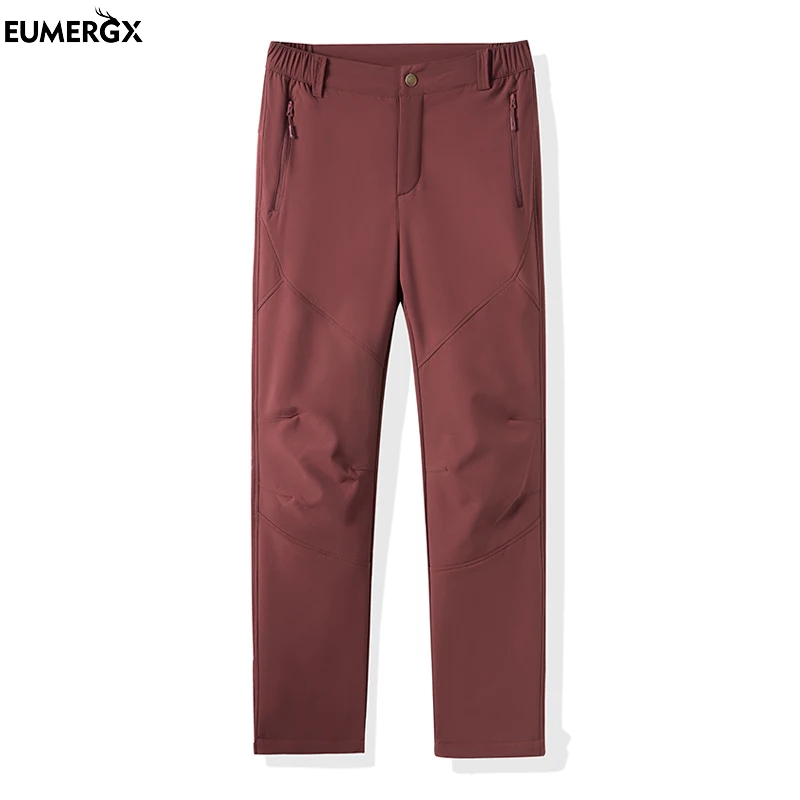 

EUMERGX Women's Waterproof Fleece Pants Hiking Trekking Mountaineering Sports Thermal Trousers Winter Windproof Warm Work Pants