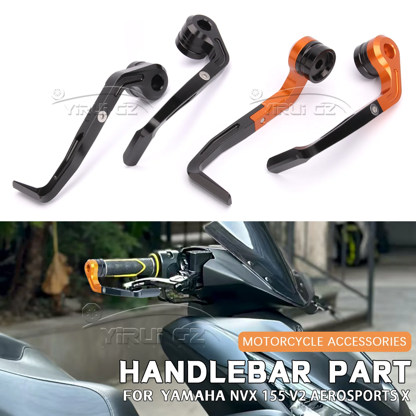 

Защита тормозного рычага с ЧПУ, алюминий для YAMAHA NVX 155 V2 AEROSPORTS X 7/8 дюйма, защита руля, универсальная защита руля NVX
