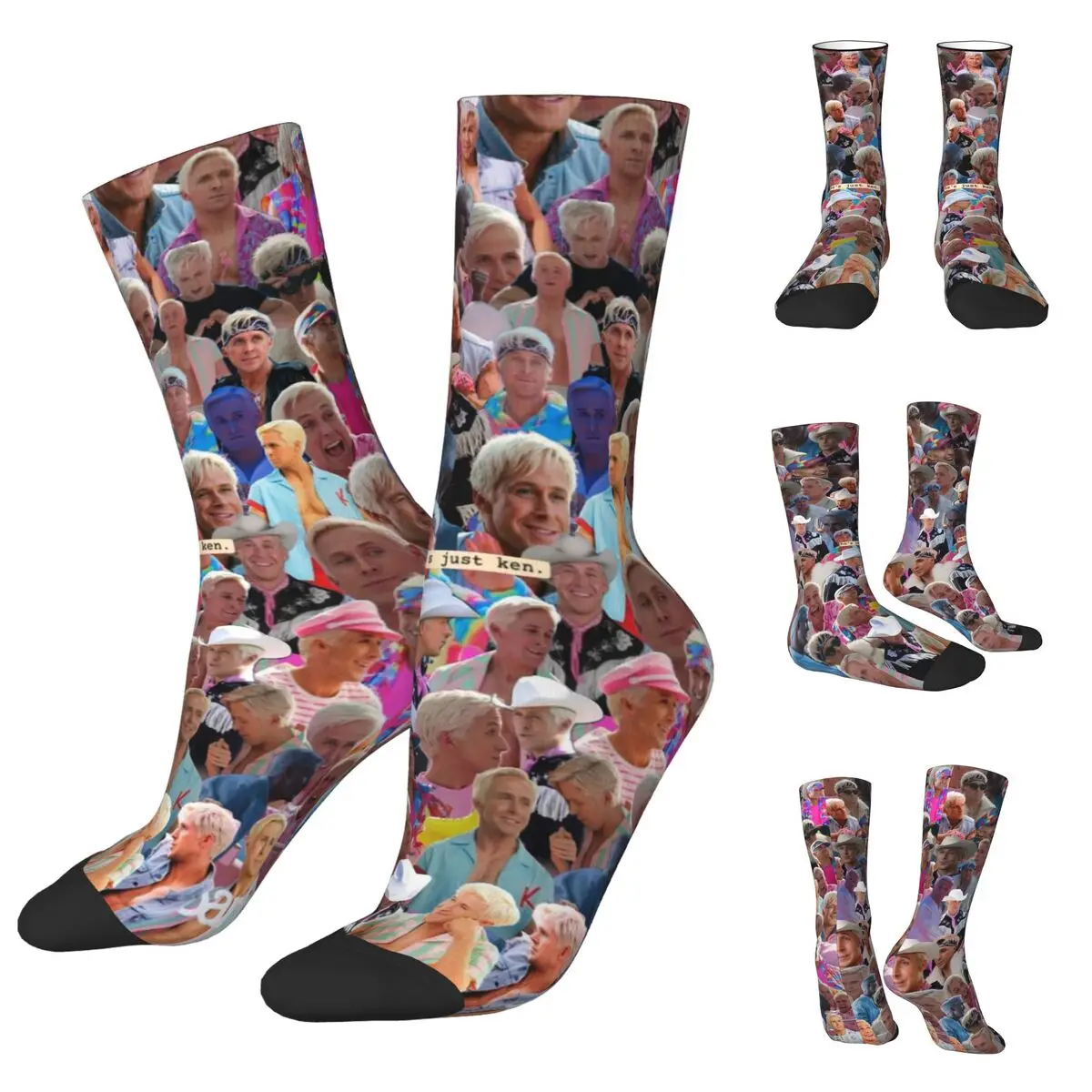 Chaussettes unisexes d'impression 3D de RNCan, chaussettes de randonnée de Ryan Gosling Intéressant Four Seasons