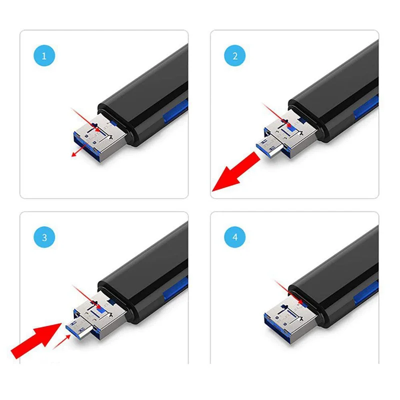 -ABDH 10X 5-In-1 Multifunctional OTG Card Reader Micro-SD / SD Card / USB Reader Support TF Android Type-C Phone Universal