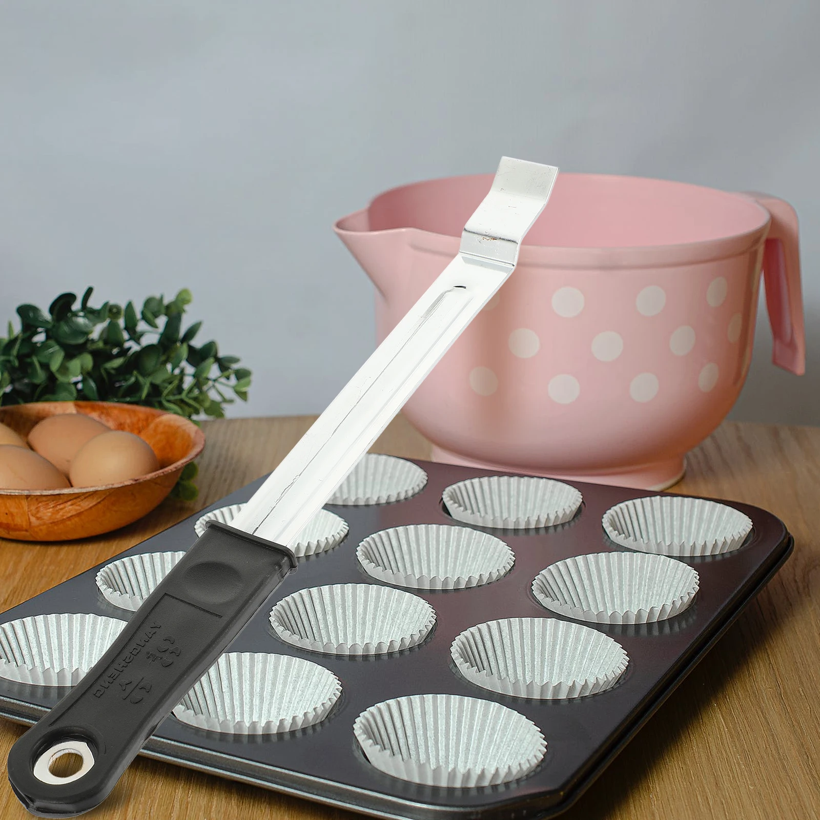 

Stainless Steel Baking Pan Lifter Heat Insulation Gripper Non Slip Plate Picker Kitchen Utensil Black Color Tool