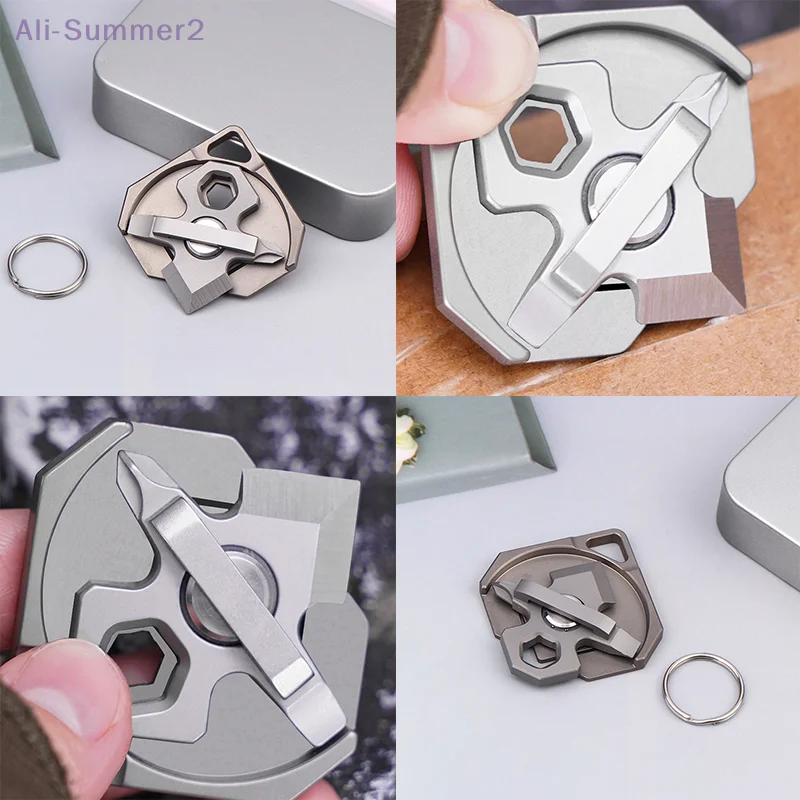 

{MX} Портативные многофункциональные инструменты для улицы EDC Титановый сплав 9CR18 Нож Отвертка Ключ Аварийный ключ Подвеска