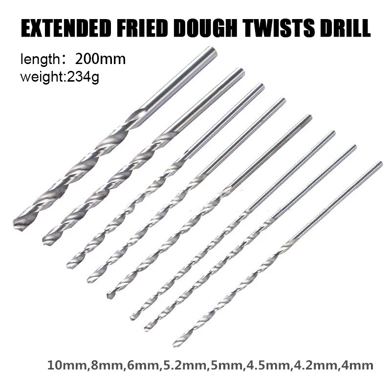 

150mm, 200mm HSS lengthened Twists Drill High Speed Steel Straight Shank Long Twists Drill