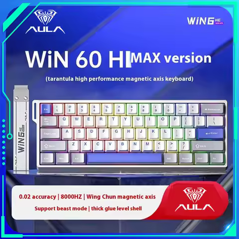 Aula Win60 Win68 He Magnetic Switch Keyboard 8k Wired Rgb Hot Swap Rt Esports Gamer Custom Mechanical Keyboard For Pc Gift