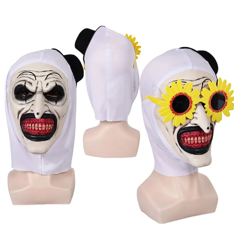 Máscara de fantasía artística para hombre, máscara de payaso, gafas de girasol, tocado, accesorios de disfraz de terror, accesorio de Carnaval de Halloween