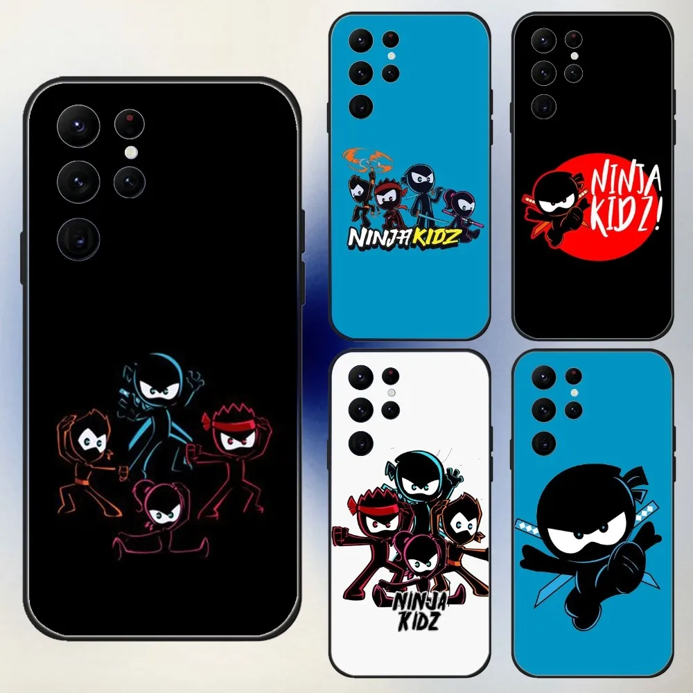 Ninja Kidz Cool  Phone Case For Samsung S24,23,22,30,21,10,9,Ultra,Plus,Lite,FE,5G Black Soft Case