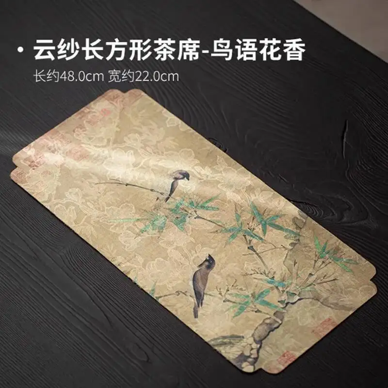 Chinese Cloud Silk Green Bamboo Dry Tea Mat Chinese Zen Tea Tray Mat Tablecloth Tea Mat view 6