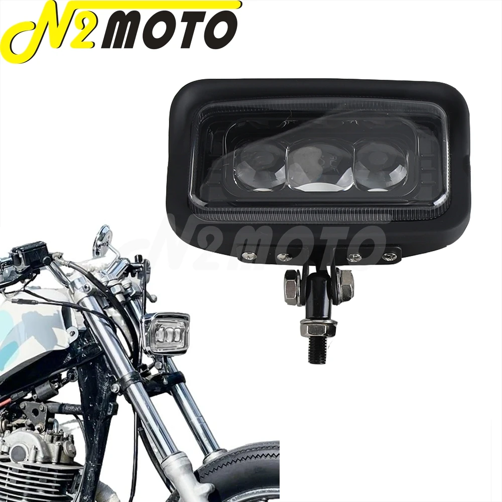 

Винтажная мотоциклетная квадратная светодиодная фара, универсальная для Harley Cafe Racer Bobber Touring Honda Hi/Lo Beam, светильник в стиле Old School