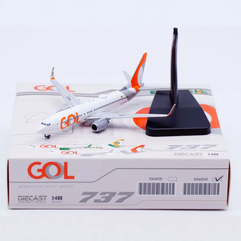 XX40133 hadiah Pesawat koleksi logam campuran JC Wings 1:400 GOL Linhas Aereas menjulang B737-800 Diecast Model pesawat PR-GUQ dengan dudukan