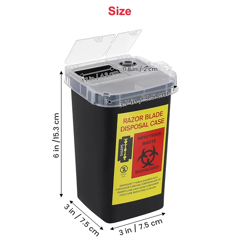 1L Plastic Sharps Container, Tattoo Needles Tattoo Medical Plastic Sharps Container, Needle Disposal Waste Boxes Trash Collector