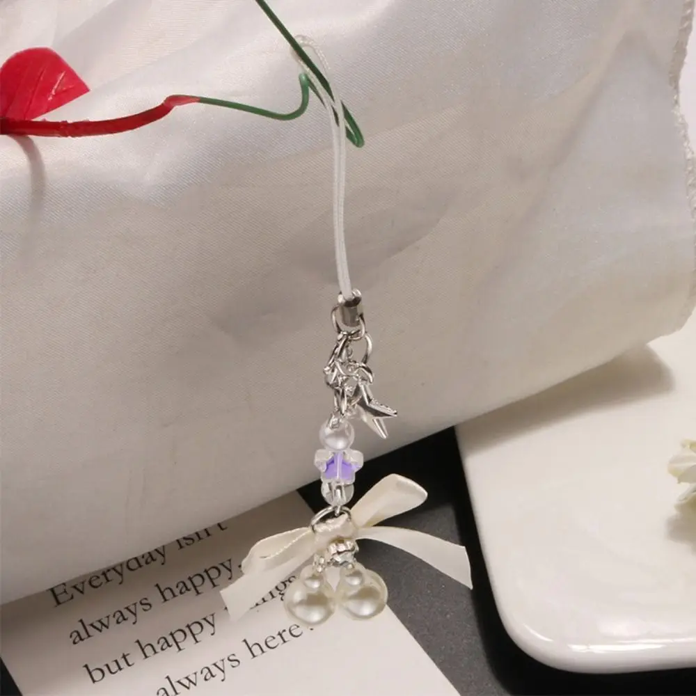 

Trendy Pendant Bow Y2K Phone Chain Phone Charm Lanyard Mobile Phone Strap Beaded Sweet Girl Mobile Lanyard Women Girls