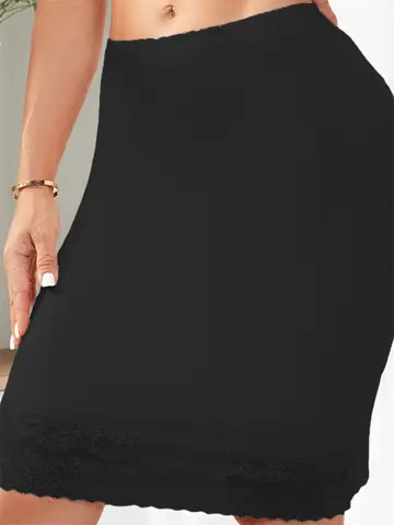 Women s Elegant Lace Trimmed Half Slip Underskirt with Mid Waist Design - Perfect for Layering Under Dresses Skirts and
