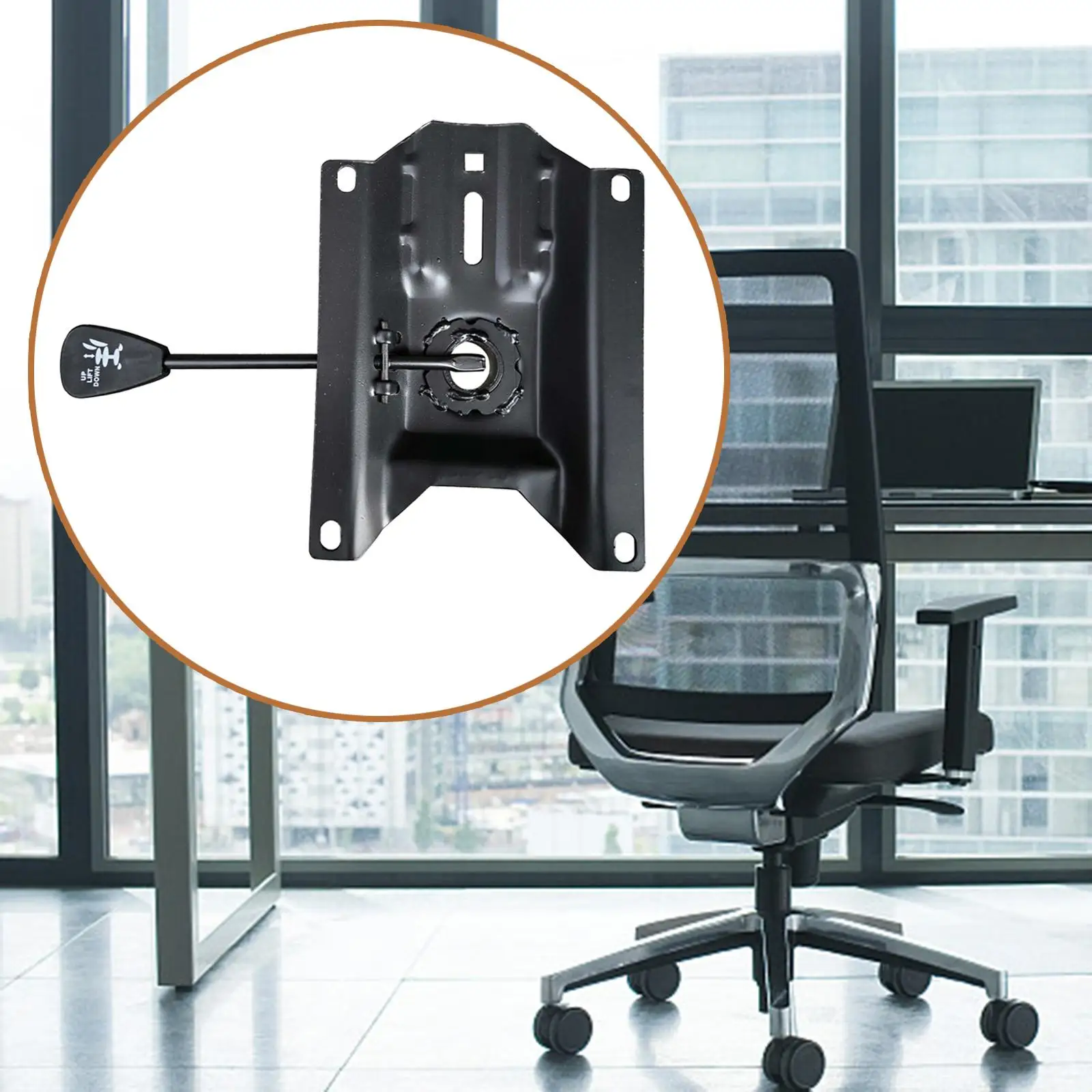 Office Chair Swivel Tilt Control Mechanism Durable Metal Chassis Base for Height Adjustable Gaming Chair