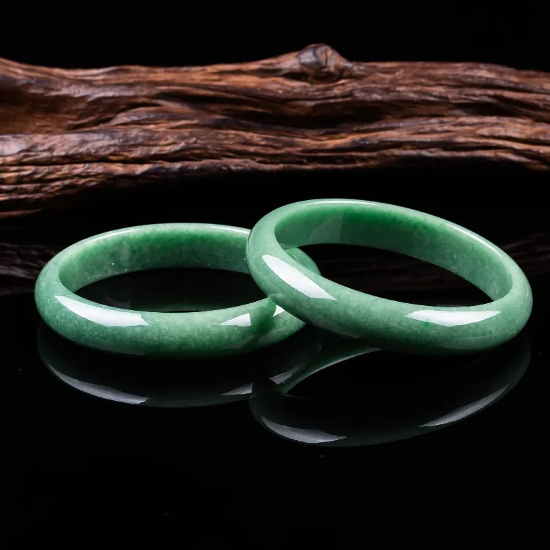 

Natural Emerald Pea Green Peace 52-62mm Bracelet Bangle Fashion Vintage Carved Accessories Charm Gifts for Women New