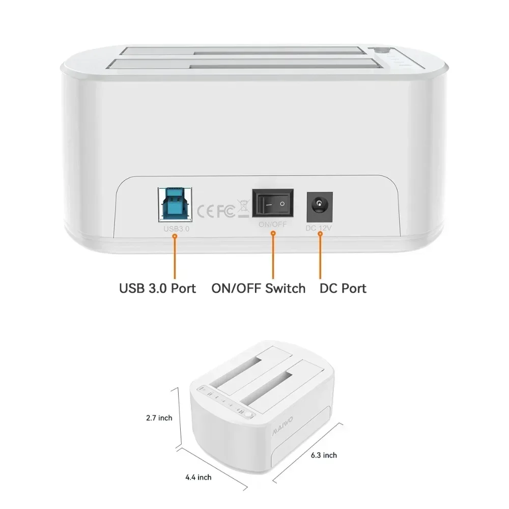 Imagem -06 - Maiwo-dual Bay Hard Drive Docking Station Usb 3.0 Duplicador Sata Hdd para 2.5 e 3.5 Suporte Ssd Clone Offline