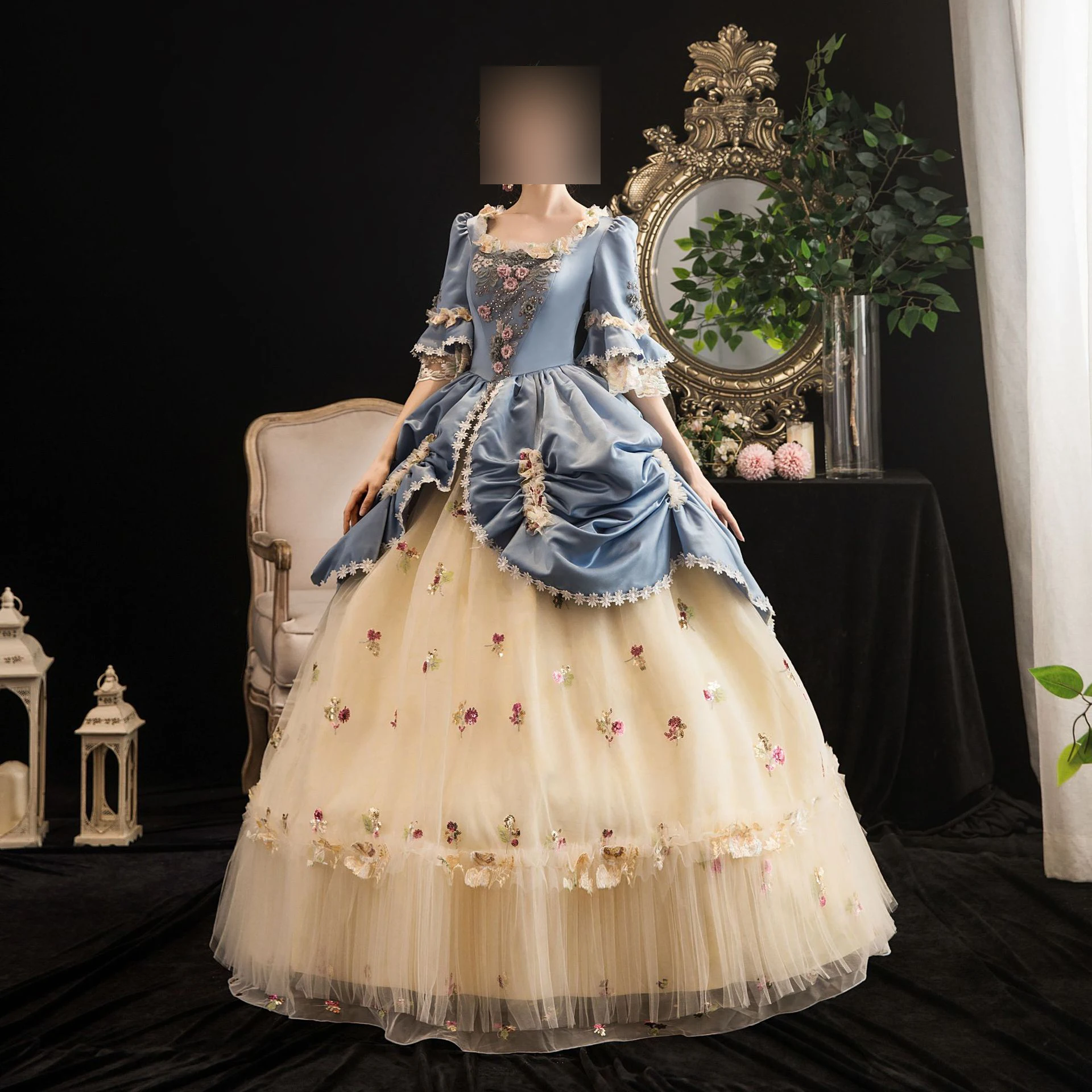 Customized High End Court Rococo Baroque Marie Antoinette Ball Gown 18th Century Renaissance Prom Party Dresses Masquerade Gown