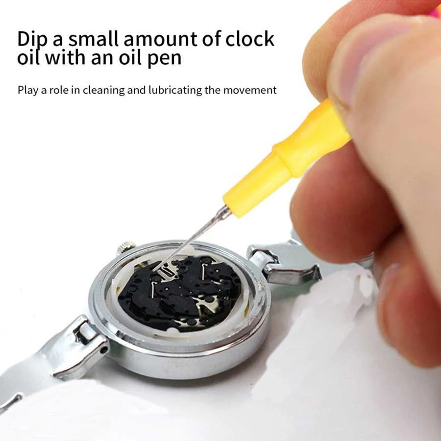 Watch Oil Cup Oil Pen Pins Watch Oil Applying Lubricants Tool Watch Repair Maintenance Waterproof Clock Oil Watch Movement Clean