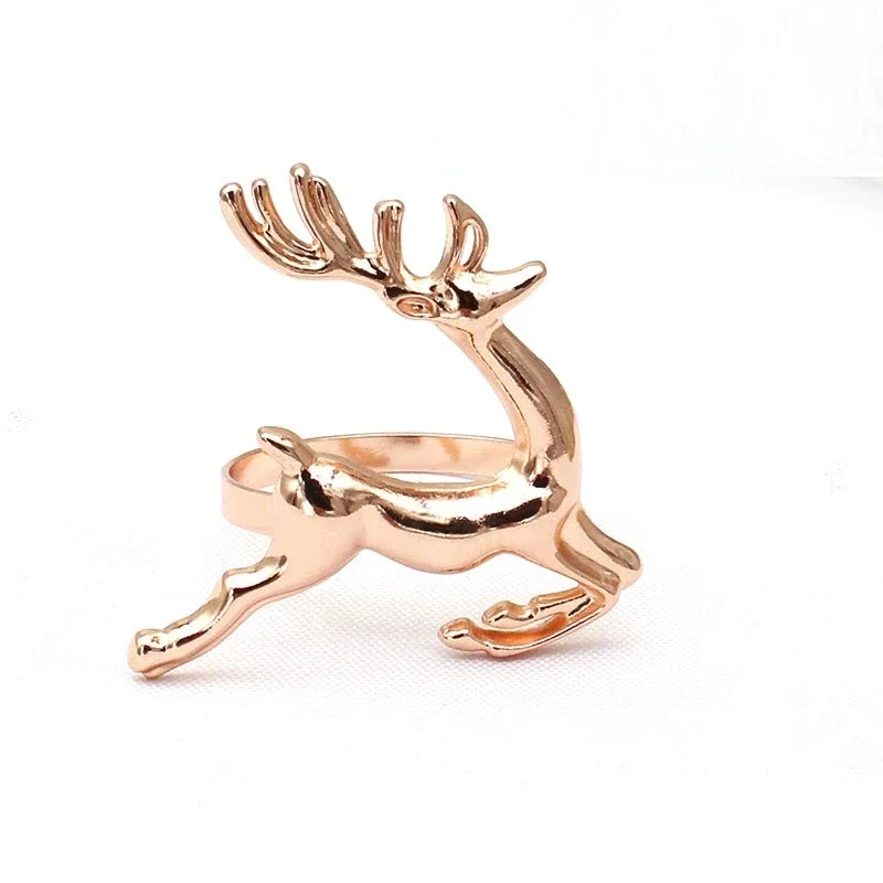 12PCS Christmas reindeer Napkin rings Metal napkin holder, Home decoration,Table decoration and accessories,New year's decor