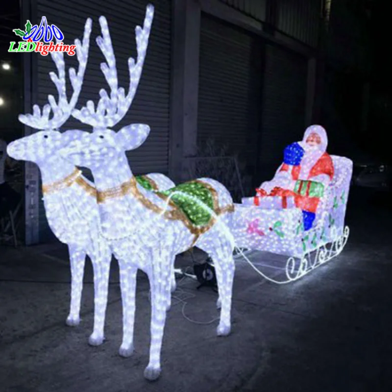 Custom. festival decoration colorful moon light 3D LED motif lights outdoor Santa Claus for lighting