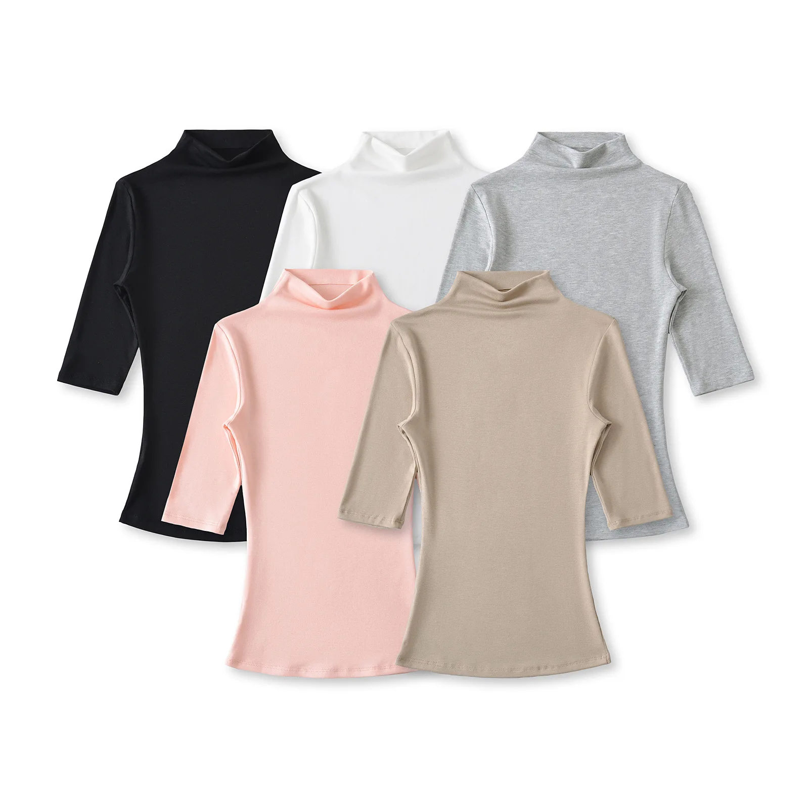 

Women's High Neck T-Shirt Short Sleeve Slim T-Shirt High Street Women Blouse Basic Top y2k Vintage Harajuku Streetwear