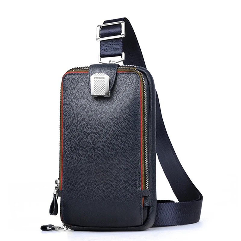 Top layer cowhide fashionable casual crossbody bag made of genuine leather, trendy shoulder strap bag, multi-functional Korean